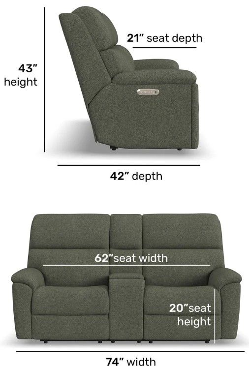 Flexsteel® Customizable Porter Power Reclining Loveseat with Console-2