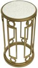 Magnussen Home® Lorena Glass Top Round Accent Table with Burnished Brass Base-4