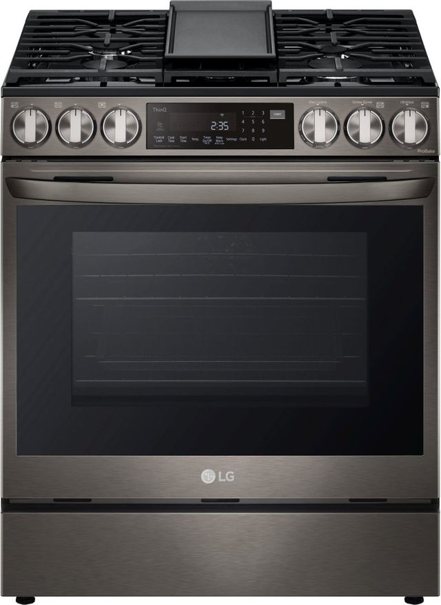 LG 30" PrintProof™ Black Stainless Steel Slide-In Gas Range
