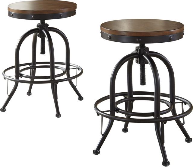 Signature Design by Ashley® Valebeck Black/Brown Swivel Barstool-1