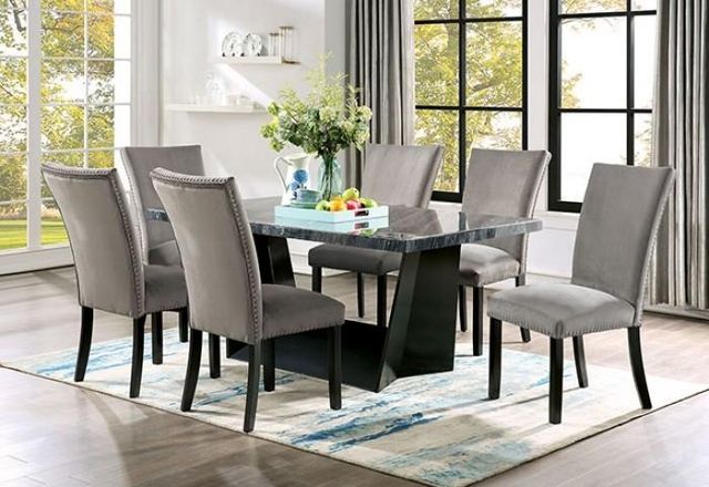 Furniture of America® Kian 2-Piece Black/Light Gray Side Chair Set-1
