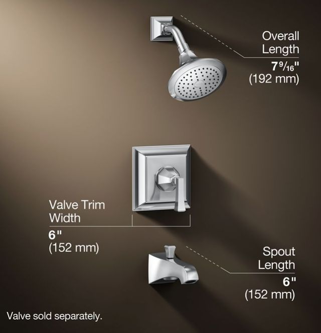 KOHLER® Memoirs® Stately Rite-Temp® Polished Chrome 2.5 GPM Bath and Shower Trim Kit-2