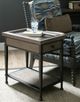 Hammary® Austin Antiqued Medium Brown Chairside Table with Hammered Bronze Frame-1