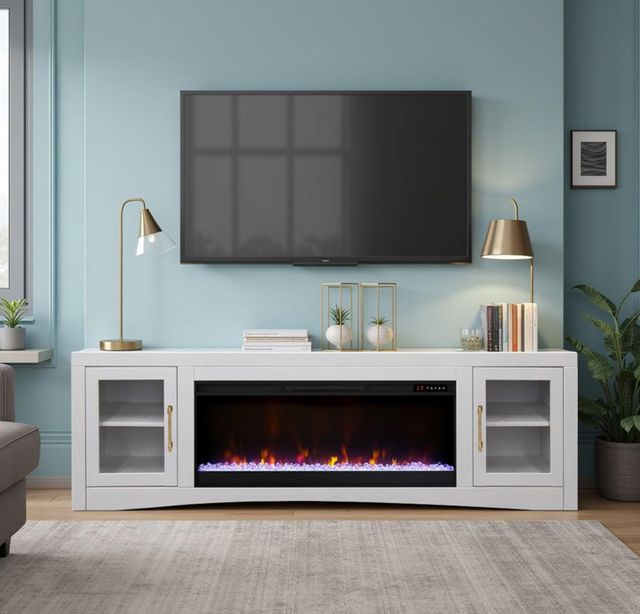 Legends Home Heritage White 82" Fireplace TV Stand-1