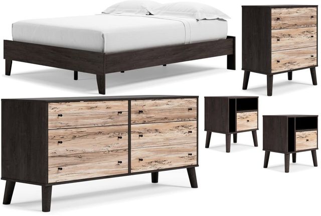 Signature Design by Ashley®  Piperton 5-Piece Black Queen Platform Bed Set-0