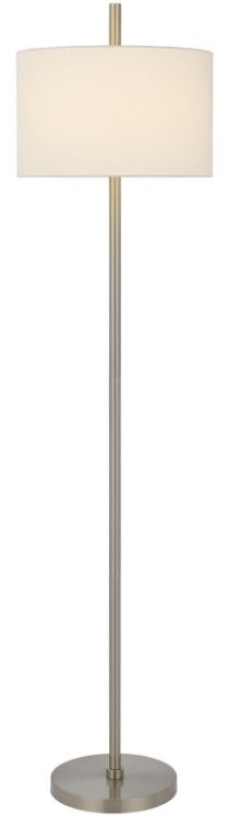 Cal® Lighting & Accessories Roanne Brushed Steel Floor Lamp-1