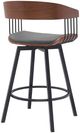 Armen Living Athena Black/Gray/Walnut Swivel Bar Stool-2