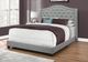 Monarch Specialties Inc. Grey Linen with Chrome Trim Queen Bed-4