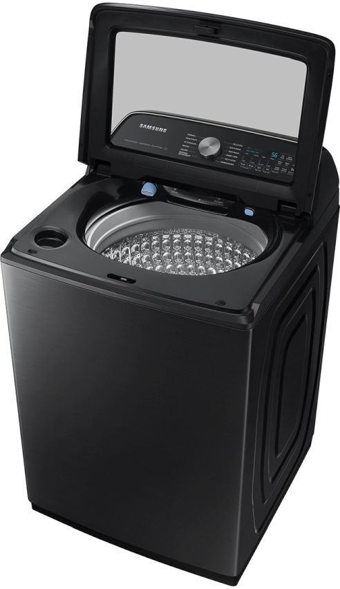 Samsung 5.4 Cu. Ft. Brushed Black Agitator Top Load Washer-2