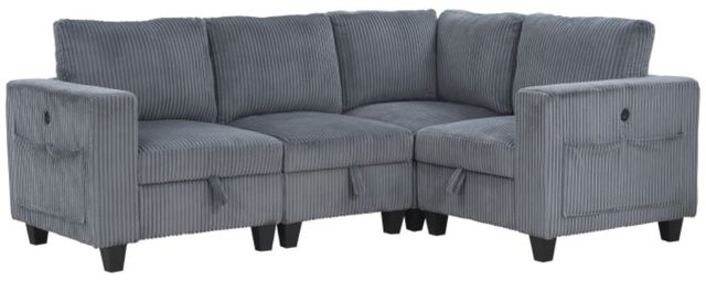 Homelegance® Walterboro 4-Piece Dark Gray L-Shape Sectional-0