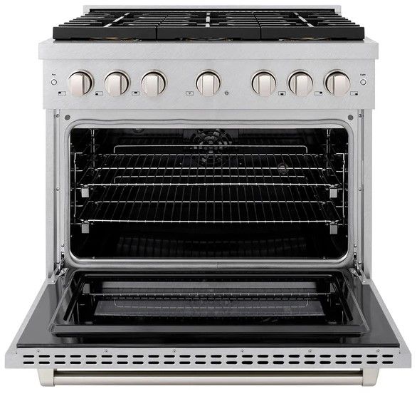 ZLINE Paramount 36" 5.2 cu. ft. Satin Stainless Steel Paramount Dual Fuel Range with 6 Burner DuoPro™ Cooktop and Electric Convection Oven-1