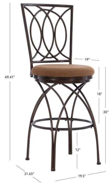 Powell® Brasco Bronze/Tan Big and Tall Bar Stool-2