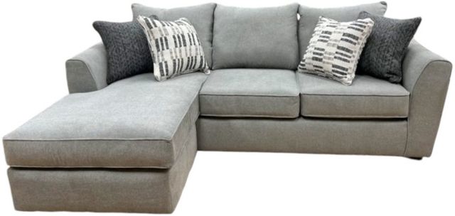 Fusion Furniture Popstitch Pebble Gray Chaise Sofa-0