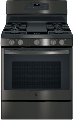 GE® Adora Series 30" Free-Standing Gas Convection Range-Black Stainless Steel