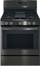 GE® Adora Series 30" Free-Standing Gas Convection Range-Black Stainless Steel-0