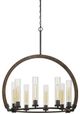 Cal® Lighting & Accessories Sulmona Iron/Oak Chandelier-0