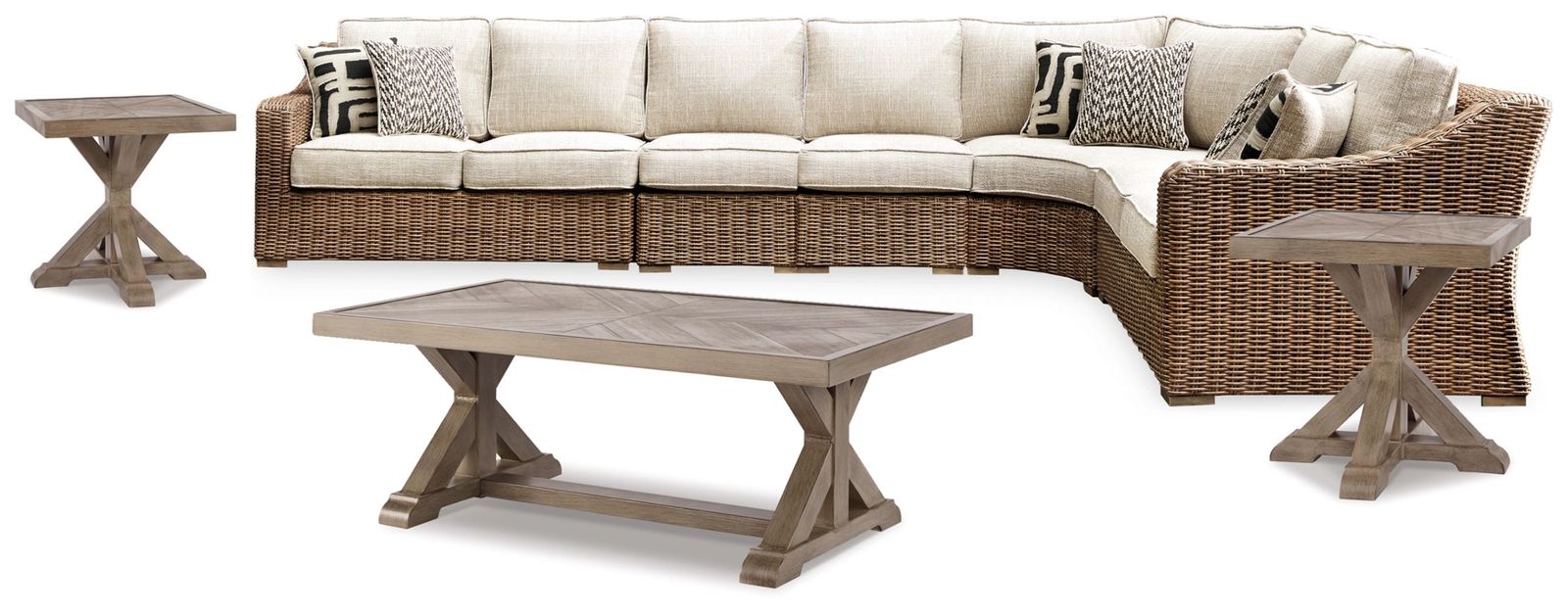 Signature Design by Ashley® Beachcroft 4-Piece Beige Outdoor Seating Set
