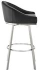Armen Living Eleanor Black/Brushed Stainless Steel 26'' Counter Stool-2