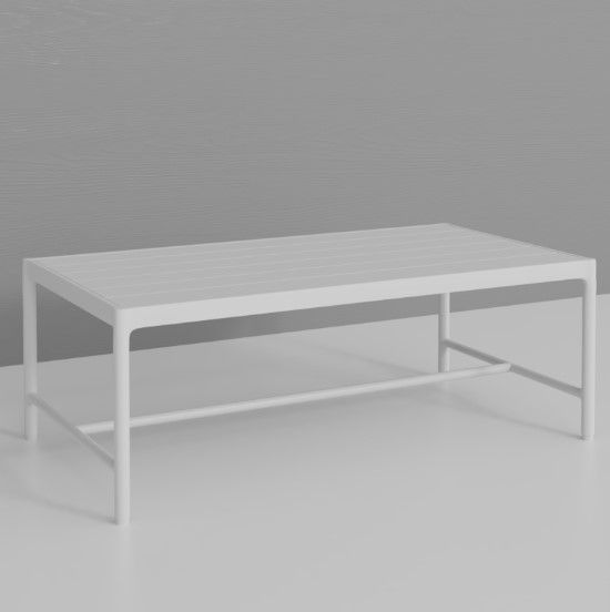 Sunset West Sabbia Satin White Metal Outdoor Coffee Table-2