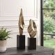 Uttermost® Fluid Geometry 2-Piece Antiqued Gold/Black Sculpture Set-1