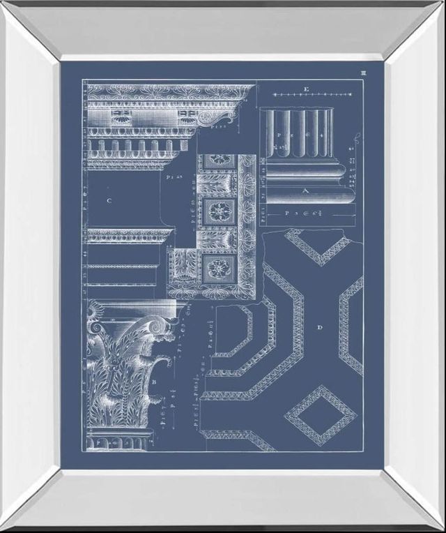 Classy Art Column & Cornice Blueprint IV by Vision Studio Mirror Framed Wall Art-0