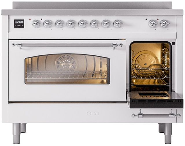 Ilve® Nostalgie II Series 48" White Pro Style Induction Range-3