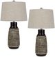 Cal® Lighting & Accessories Scottsboro 2-Piece Antique Silver/Black Table Lamp Set-0