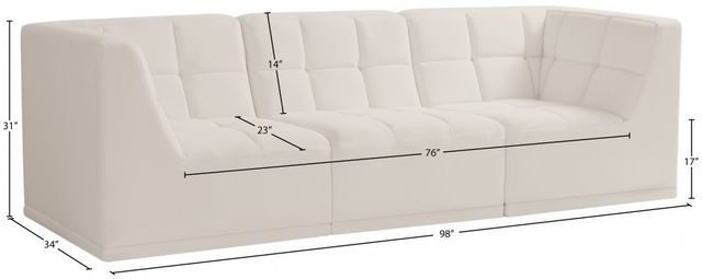 Meridian Furniture Relax 3-Piece Cream 98" Upholstered Modular Sofa-2