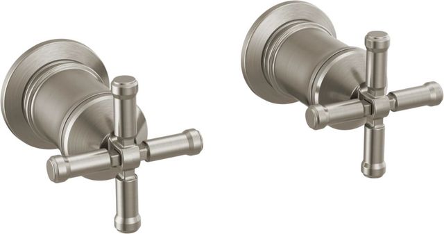 Delta Broderick® Lumicoat® Stainless Bronze Wall Mount Tub Filler Cross Handle Kit-0
