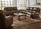 Corinthian Furniture Wheeler Tobacco Power Glider Reclining Loveseat with Console-1