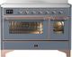 Ilve® Majestic III 48" Blue Gray Pro Style Induction Range with 6 Elements and Copper Trim-0