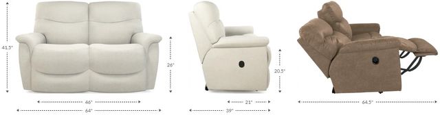 La-Z-Boy® James Walnut Leather Manual Reclining Loveseat-4