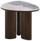 ACME Furniture Hanale Natural Marble Top End Table with Brown Legs-0