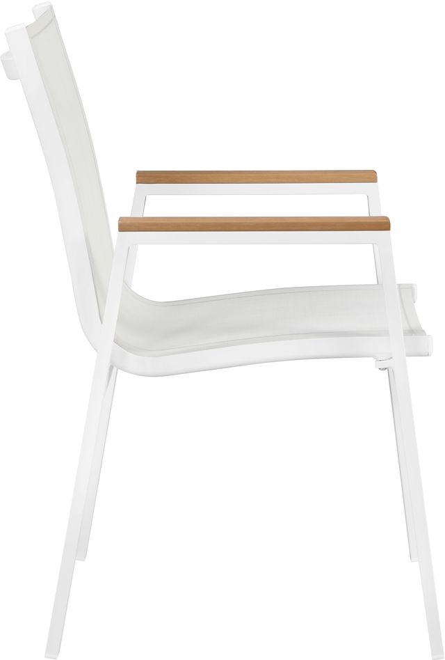 Meridian Furniture Nizuc 2-Piece White Outdoor Patio Mesh Dining Arm Chairs-2