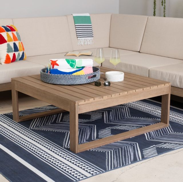 Linon Brinley Natural Brown Eucalyptus Outdoor Coffee Table-1