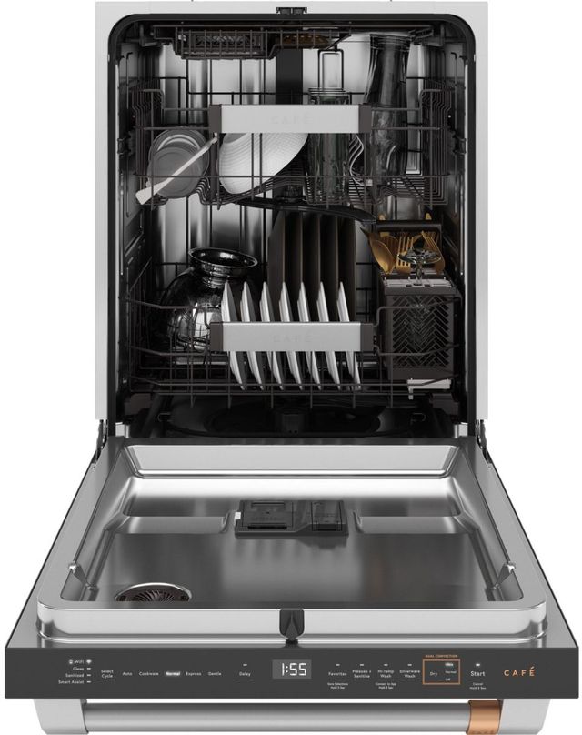 Cafe™ 24" Fingerprint Resistant Matte Black Top Control Built In Dishwasher with Ultra Wash Top Rack-1
