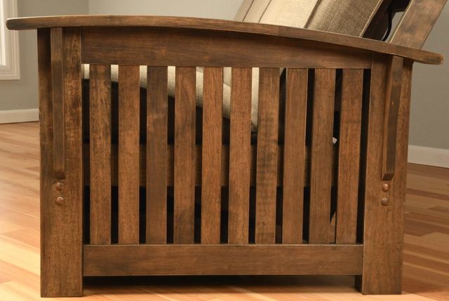 Kodiak Furniture Washington Linen Aqua/Rustic Walnut Full Futon with Mattress-3