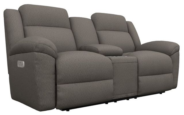 La-Z-Boy® Joel Pewter Power Reclining Loveseat with Console, Headrest, and Lumbar-0