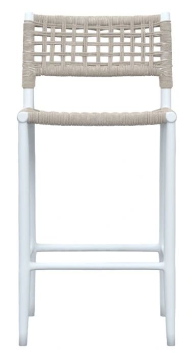 Sunset West Bahia Frost/Sand Metal/Natural Fibers Outdoor Bar Stool-1