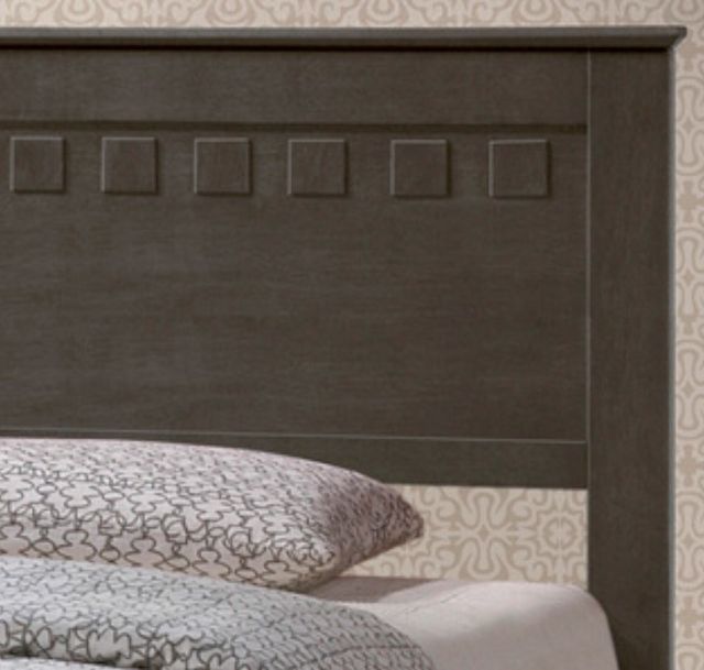 Milton Greens Stars Gray Twin Wooden Platform Bed with Crown Moldings and Raised Paneling-1