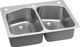 Elkay Lustertone® Classic Lustrous Satin 33" x 22" x 9" 1-Hole Equal Double Bowl Dual Mount Sink with Perfect Drain®-0