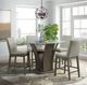 Elements International Dapper Glass Top Round Counter Table with Gray Base-2