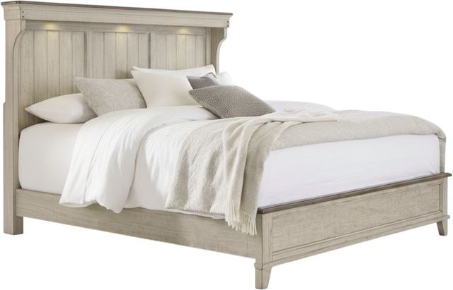 Liberty Furniture Ivy Hollow 5-Piece Dusty Taupe/Weathered Linen King Mantle Bedroom Set-1
