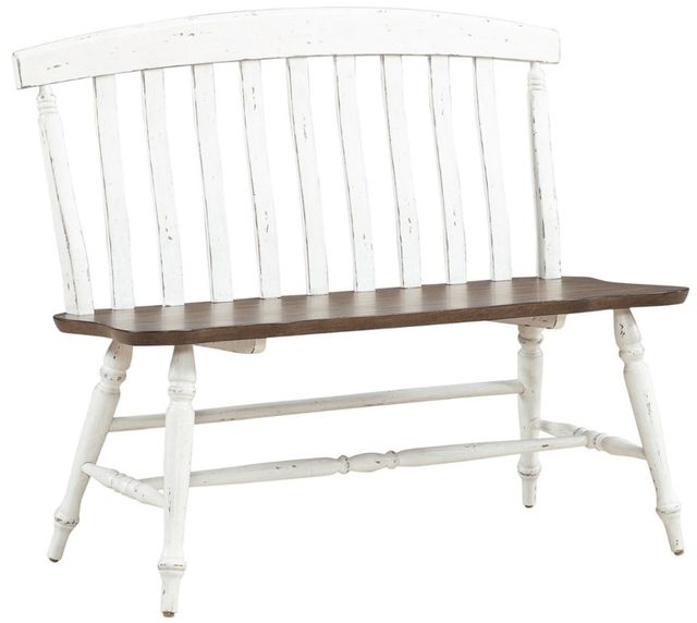 Liberty Furniture Al Fresco Graphite/Whitestone Slat Back Bench-0