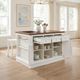 Powell® Penda White Kitchen Island with Stools-3
