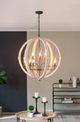 A & B Home Classic Vintage Matte Black/White Round Nine-Light Chandelier-3