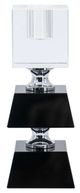 A & B Home Black/Clear Square Two Tiered Candle Holder-1