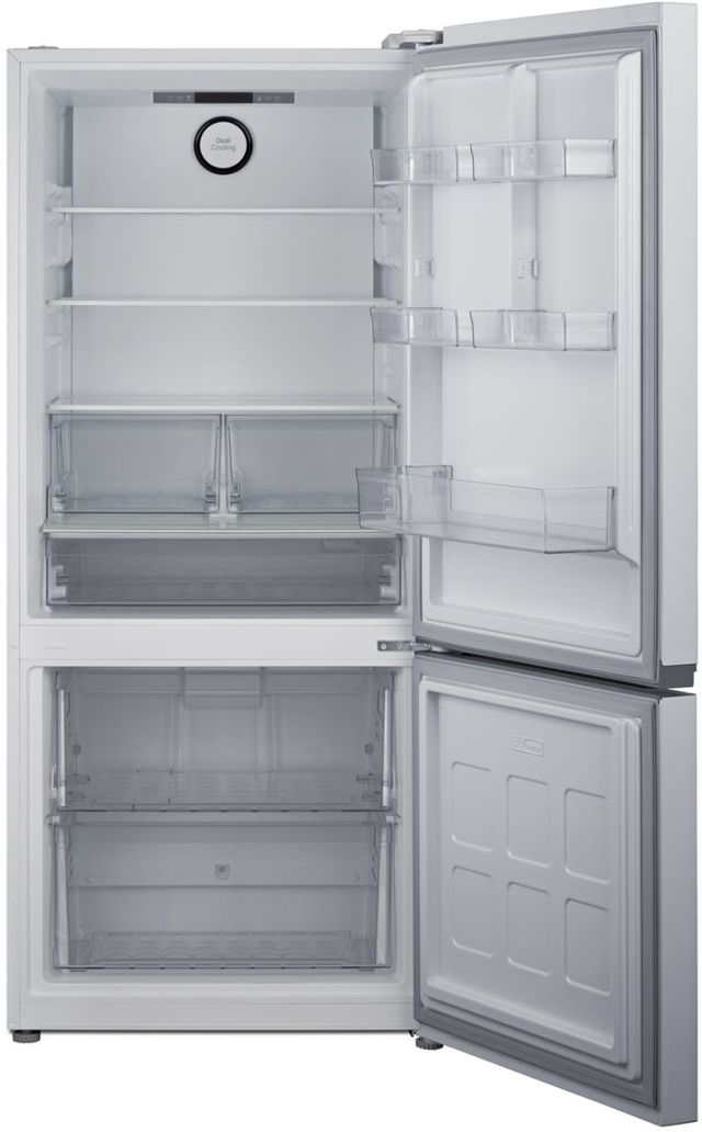 Summit® 30" 16.1 Cu. Ft. White Counter Depth Bottom Freezer Refrigerator-2