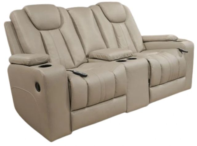 Signature Design by Ashley® Elevate Edges Coin Manual Glider Reclining Loveseat with Console-0