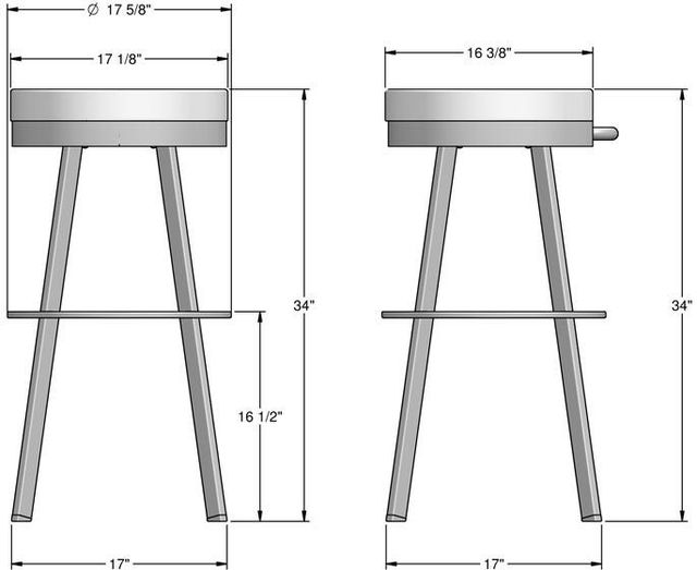 Amisco Customizable Bryce Swivel Spectator Stool-2